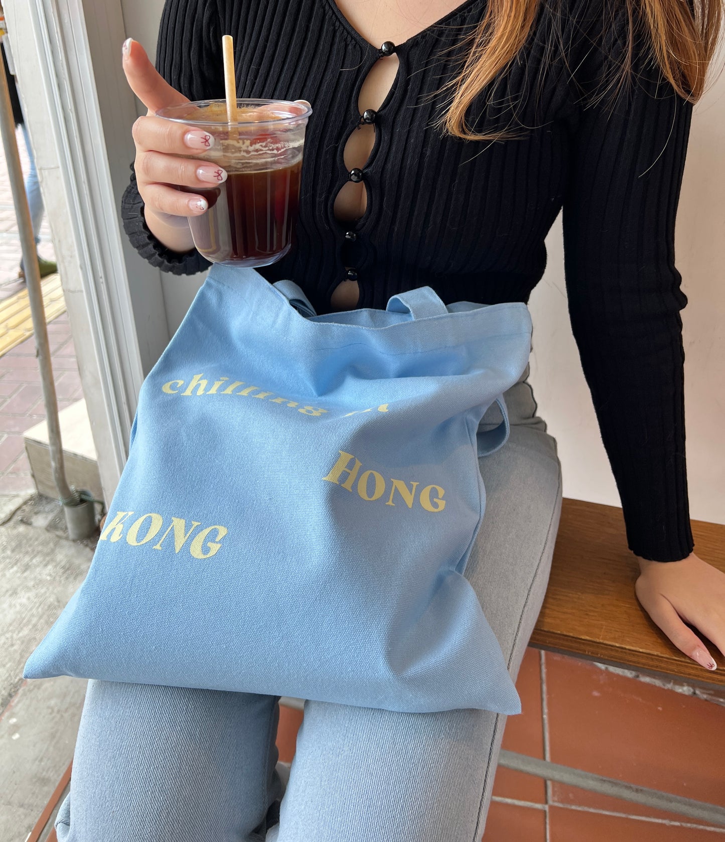 Chilling in Hong Kong Totebag (Blue)